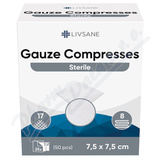 LIVSANE Steriln gzov kompresy 7.5x7.5cm 25x2ks