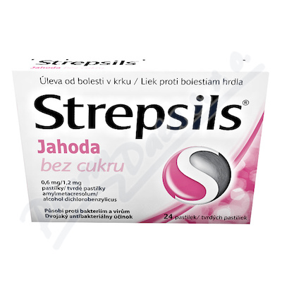 Strepsils Jahoda bez cukru 0.6mg-1.2mg pas.24