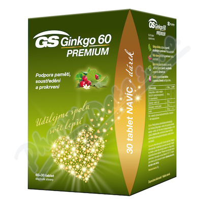GS Ginkgo 60 Premium tbl.60+30 dárek 2021 ČR-SK