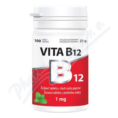 Vita-B12 1mg žvýkací tbl.100 s příchutí Máty CZ-SK