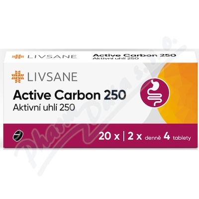 LIVSANE Active Carbon 250 Aktivn uhl tbl.20