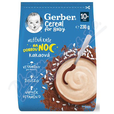 Gerber Cereal Ml.kae na dobr.noc kakao 230g 10M+